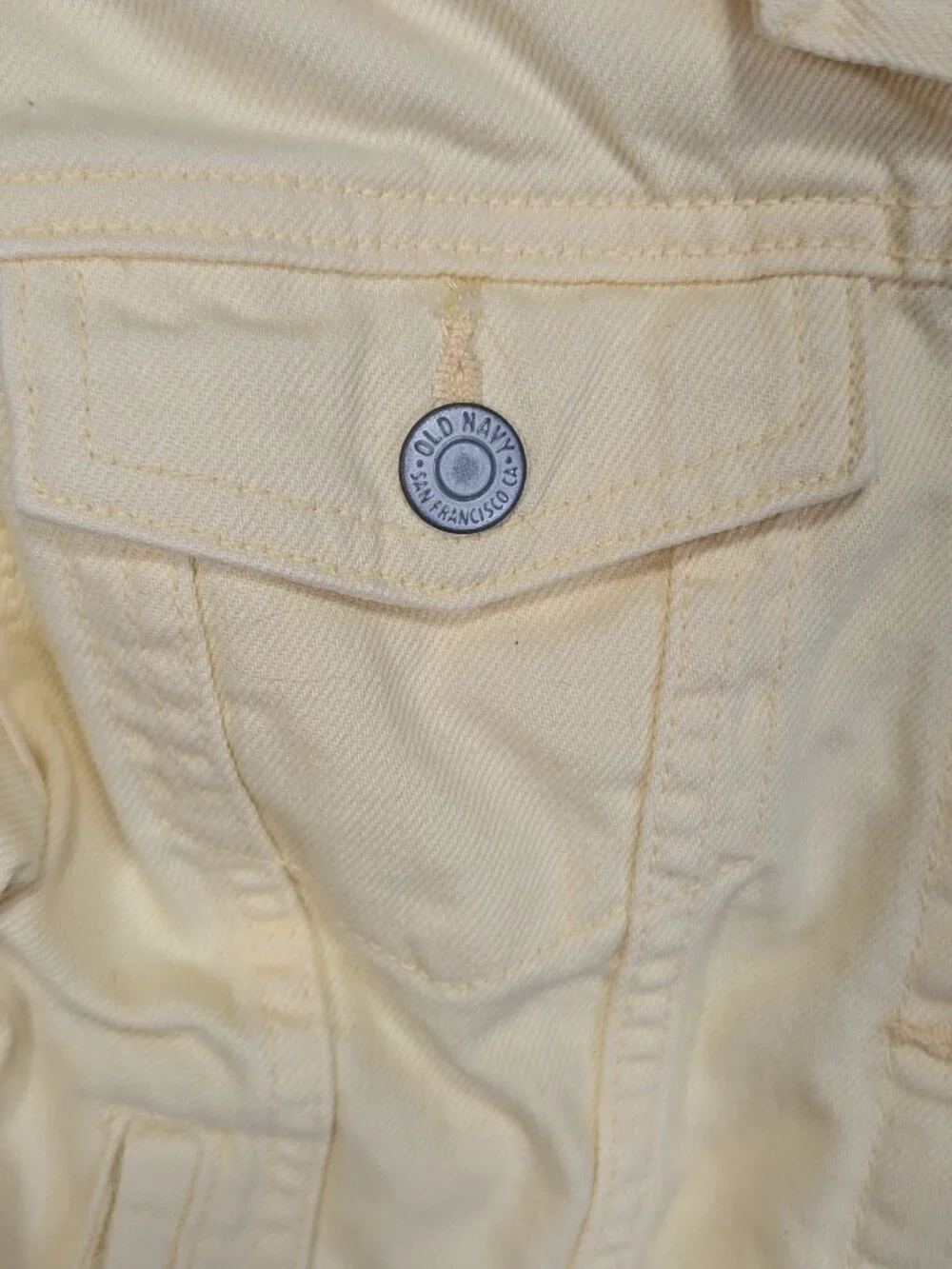 Old Navy Pale Yellow Denim Jacket Size Medium (8)